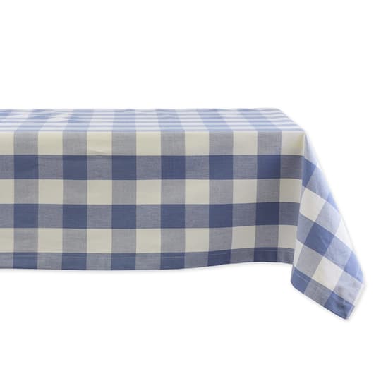 DII® 104" Buffalo Check Tablecloth in Stonewash Blue/White | 104" x 60" | Michaels®
